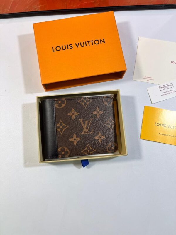 Louis Vuitton Multiple Wallet Monogram Macassar Black For Men, Men's Wallet 12cm LV M69408
