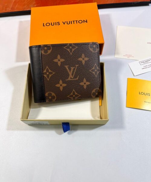 Louis Vuitton Multiple Wallet Monogram Macassar Black For Men, Men's Wallet 12cm LV M69408