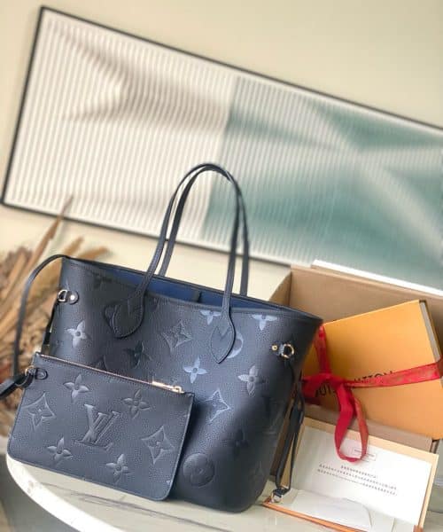 1:1 Replica Louis Vuitton LV Neverfull MM Monogram Empreinte Leather Luxury Women Bag M45685 - 31cm/ 12.2in