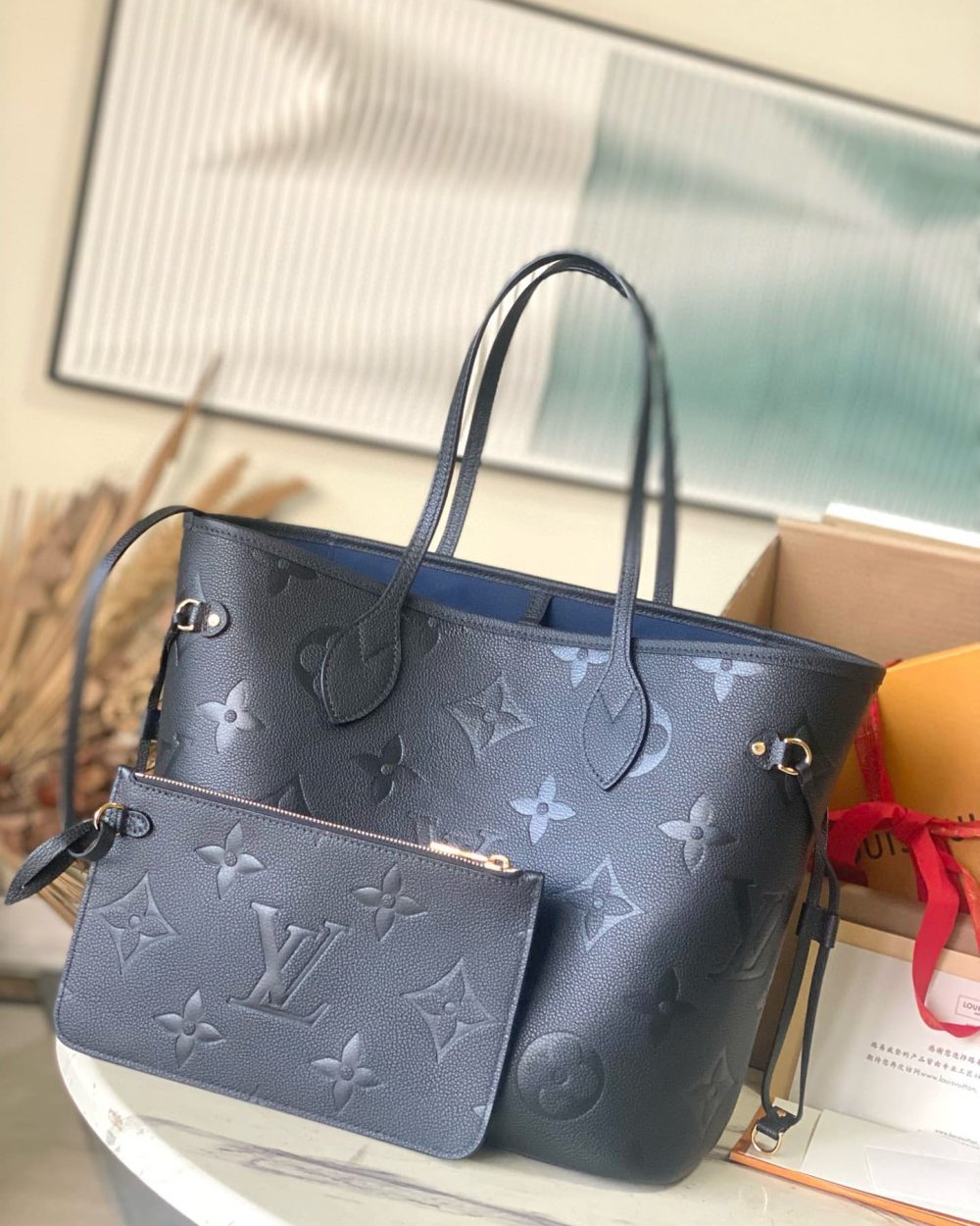 1:1 Replica Louis Vuitton LV Neverfull MM Monogram Empreinte Leather Luxury Women Bag M45685 - 31cm/ 12.2in