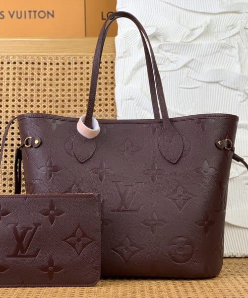 1:1 Replica Louis Vuitton LV Neverfull MM Monogram Empreinte Leather Luxury Women Bag M46599 - 31cm/ 12.2in