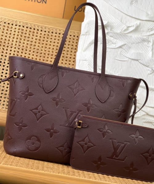 1:1 Replica Louis Vuitton LV Neverfull MM Monogram Empreinte Leather Luxury Women Bag M46599 - 31cm/ 12.2in