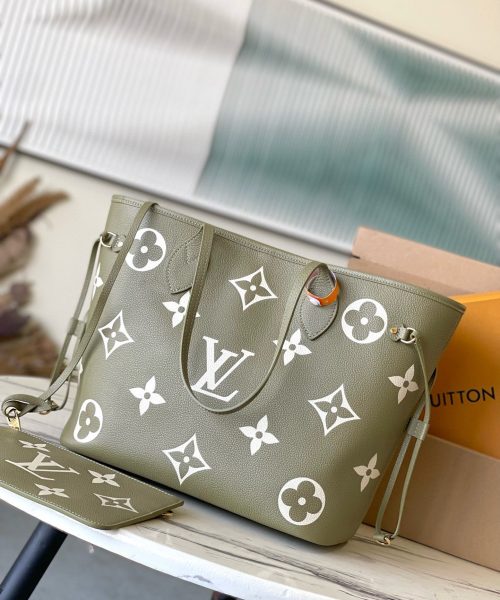 1:1 Replica Louis Vuitton LV Neverfull MM Monogram Empreinte Leather Black Luxury Bag For Women M46649 - 31cm/ 12.2in