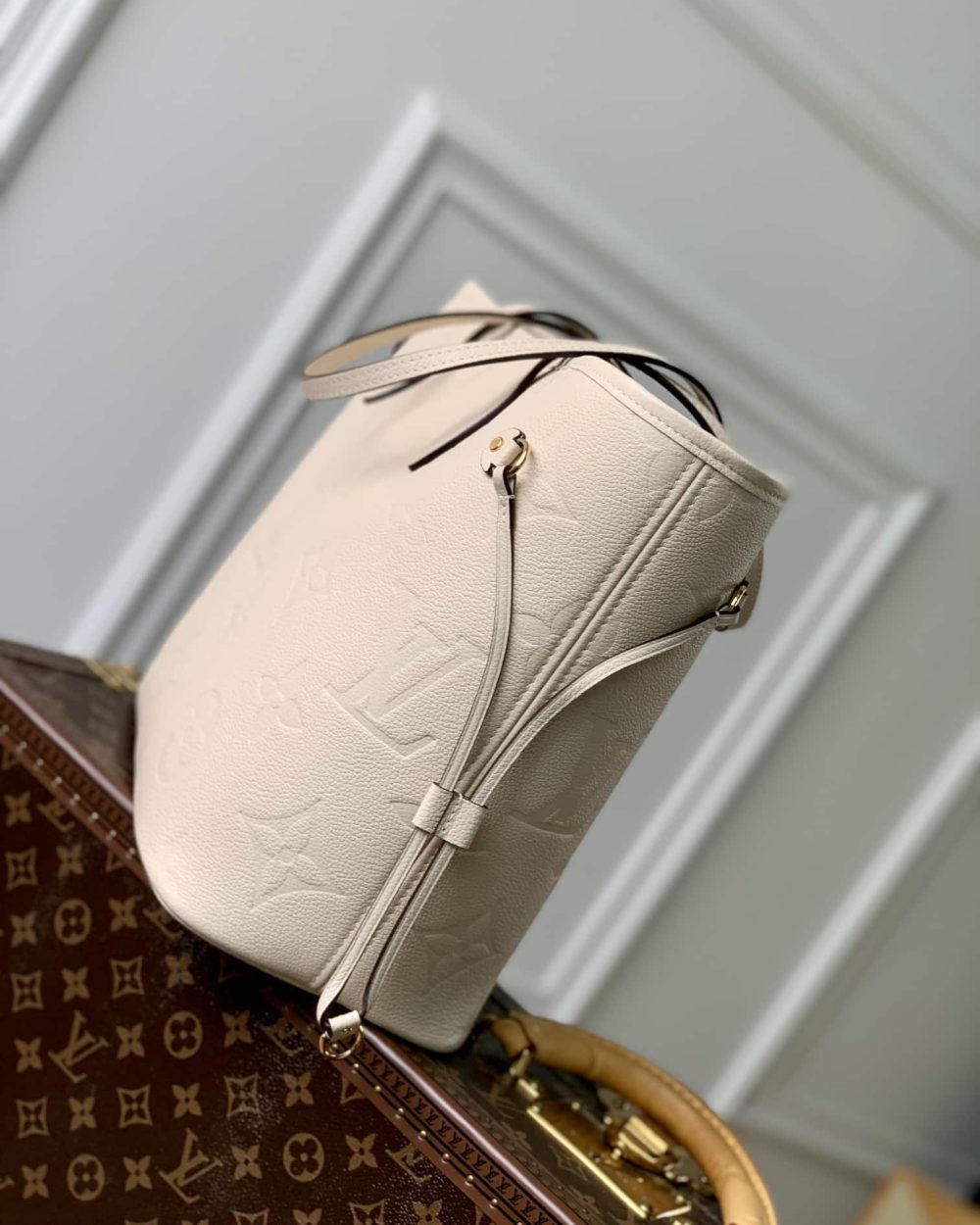 1:1 Replica Louis Vuitton LV Neverfull MM Monogram Empreinte Leather Luxury Women Bag M46676 - 31cm/ 12.2in