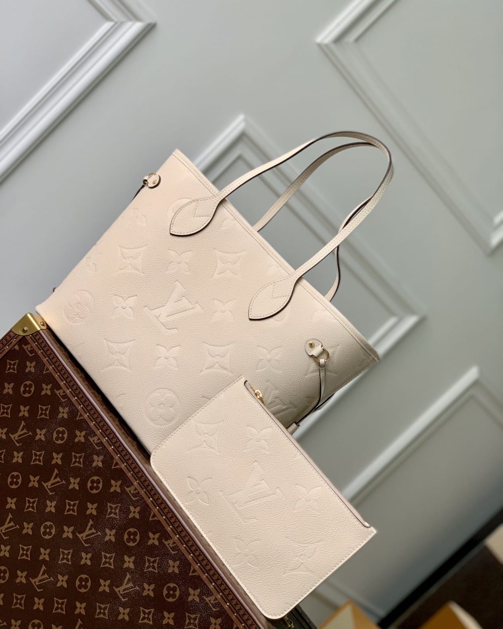1:1 Replica Louis Vuitton LV Neverfull MM Monogram Empreinte Leather Luxury Women Bag M46676 - 31cm/ 12.2in