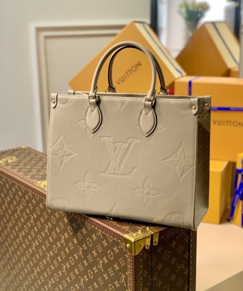 1:1 Replica Louis Vuitton LV Onthego MM Monogram Empreinte Leather Luxury Bag For Women M45607 - 35cm