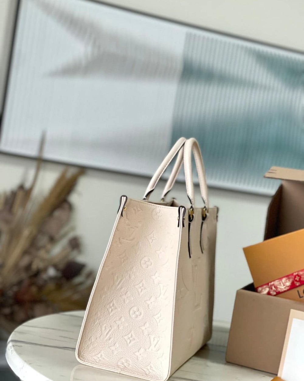 1:1 Replica Louis Vuitton LV Onthego MM Monogram Empreinte Leather Luxury Bag For Women M46531 - 35cm