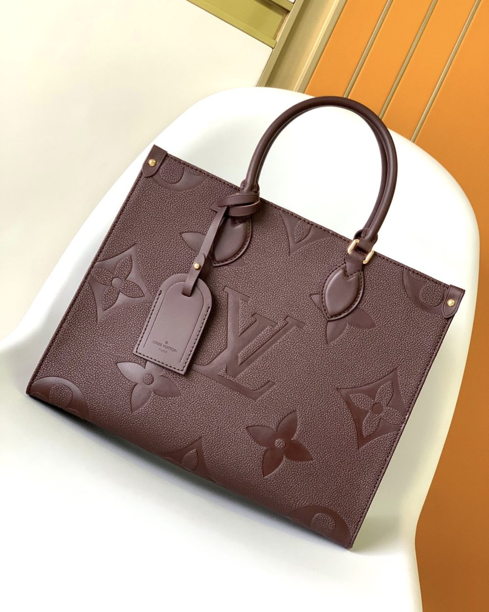 1:1 Replica Louis Vuitton LV Onthego MM Monogram Empreinte Leather Luxury Bag For Women M46601 - 35cm
