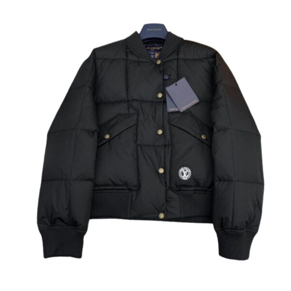 Louis Vuitton Padded Nylon Bomber Jacket Black For Women