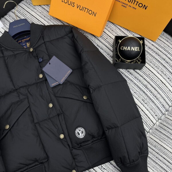 Louis Vuitton Padded Nylon Bomber Jacket Black For Women