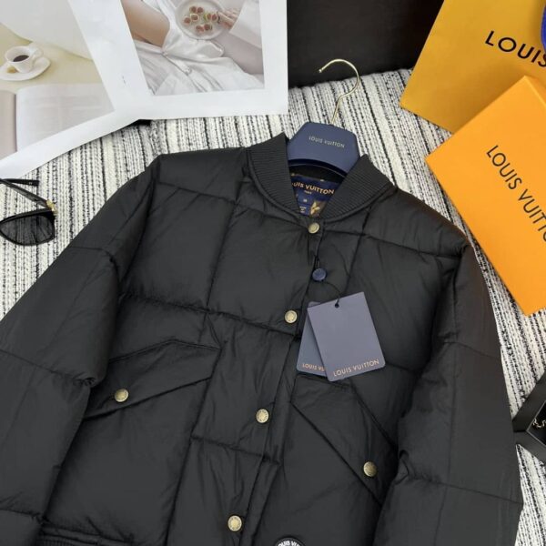 Louis Vuitton Padded Nylon Bomber Jacket Black For Women