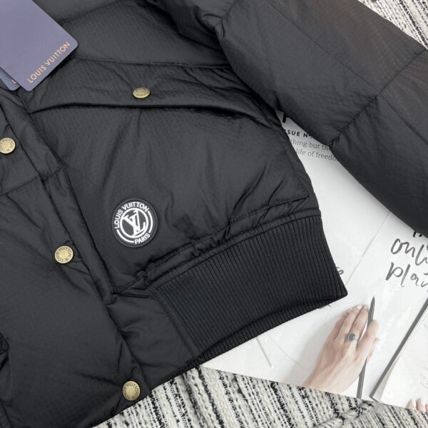 Louis Vuitton Padded Nylon Bomber Jacket Black For Women