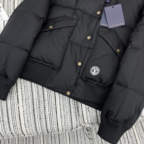 Louis Vuitton Padded Nylon Bomber Jacket Black For Women
