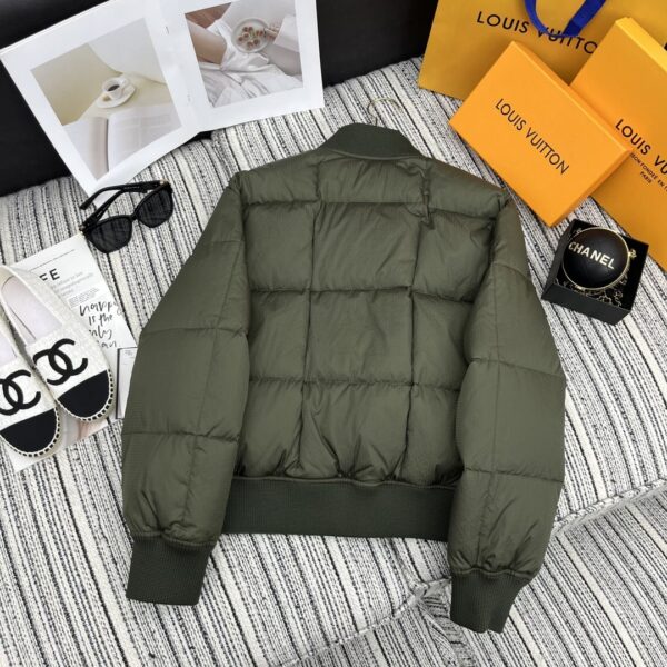 Louis Vuitton Padded Nylon Bomber Jacket Green Khaki For Women