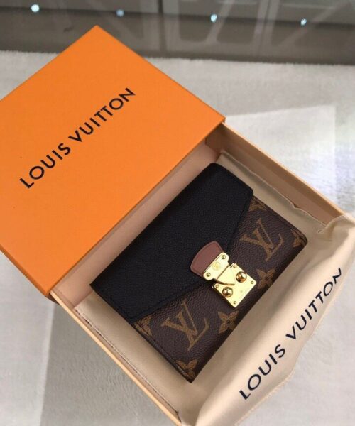 Louis Vuitton Pallas Compact Wallet Monogram Canvas Black For Women, Women's Wallet 5.1in/13cm LV M67479