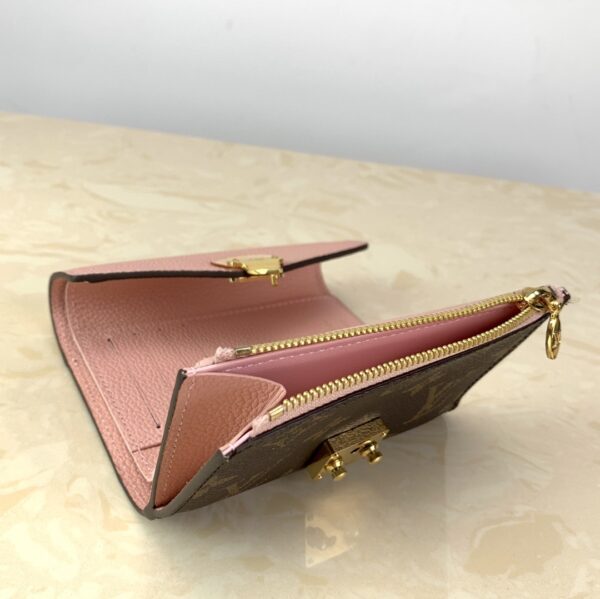 Louis Vuitton Pallas Compact Wallet Monogram Canvas Pink For Women, Women's Wallet 5.1in/13cm LV