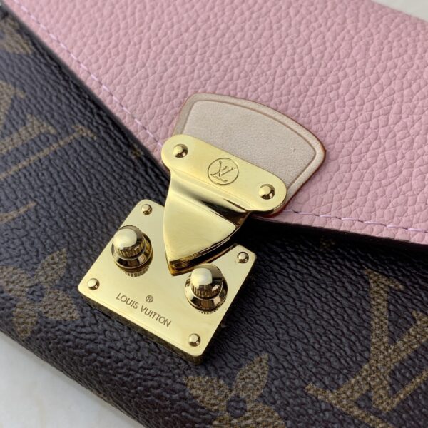 Louis Vuitton Pallas Compact Wallet Monogram Canvas Pink For Women, Women's Wallet 5.1in/13cm LV