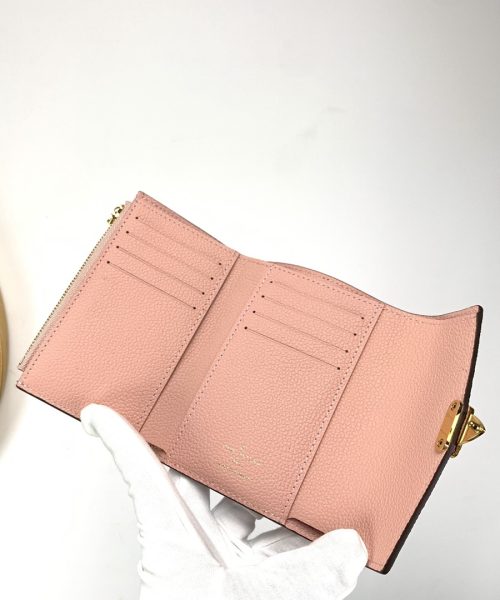 1:1 Replica Louis Vuitton Pallas Compact Wallet Monogram Canvas Pink For Women, Women's Wallet 5.1in/13cm LV