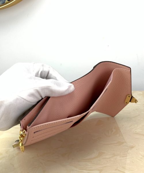 1:1 Replica Louis Vuitton Pallas Compact Wallet Monogram Canvas Pink For Women, Women's Wallet 5.1in/13cm LV