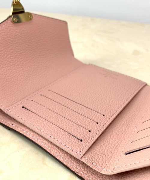 1:1 Replica Louis Vuitton Pallas Compact Wallet Monogram Canvas Pink For Women, Women's Wallet 5.1in/13cm LV