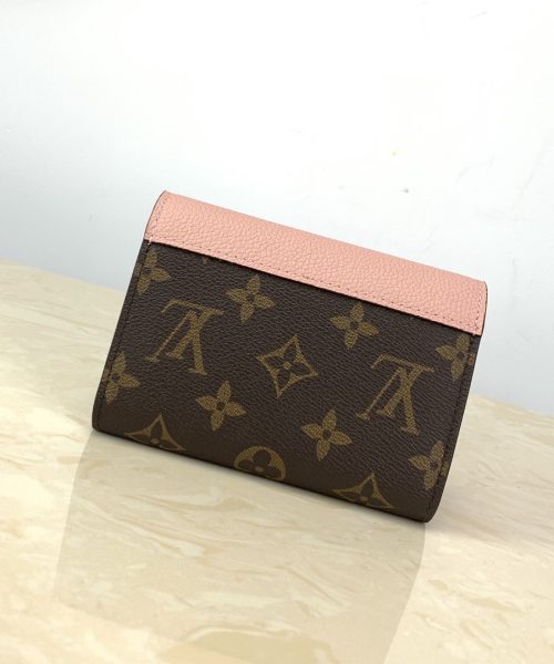 1:1 Replica Louis Vuitton Pallas Compact Wallet Monogram Canvas Pink For Women, Women's Wallet 5.1in/13cm LV