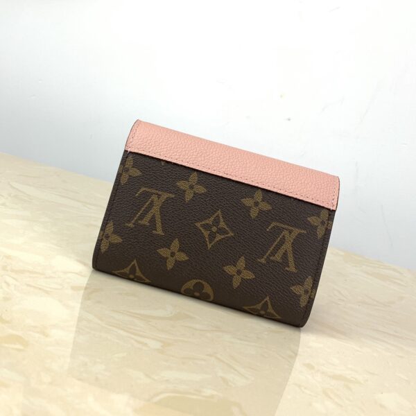 Louis Vuitton Pallas Compact Wallet Monogram Canvas Pink For Women, Women's Wallet 5.1in/13cm LV
