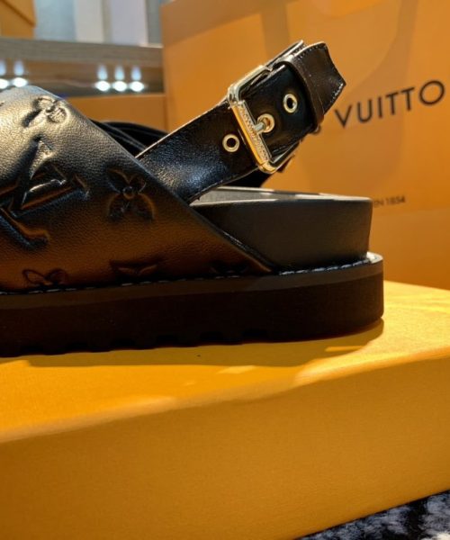Louis Vuitton Paseo Flat Comfort Sandal Black For Women LV 1A9RDO