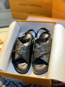 Louis Vuitton Paseo Flat Comfort Sandal Black For Women LV 1A9RDO