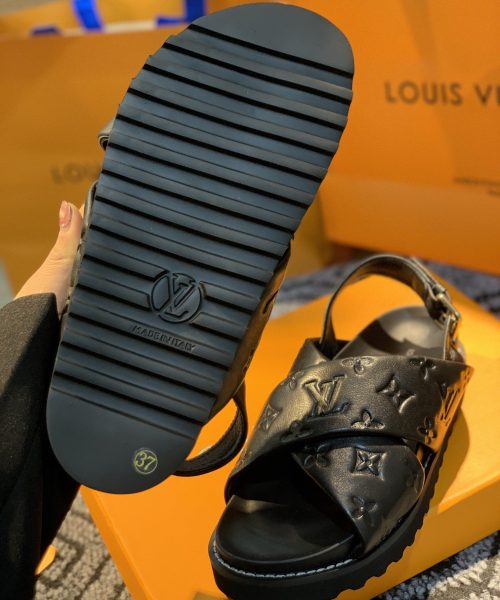 Louis Vuitton Paseo Flat Comfort Sandal Black For Women LV 1A9RDO