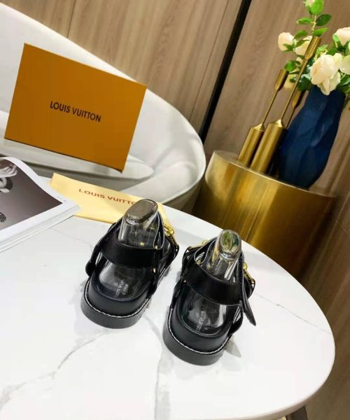 Louis Vuitton Paseo Flat Comfort Sandal Monogram Denim Black For Women LV