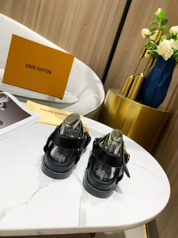 Louis Vuitton Paseo Flat Comfort Sandal Monogram Denim Black For Women LV