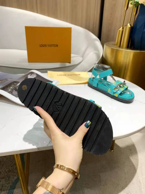 Louis Vuitton Paseo Flat Comfort Sandal Monogram Denim Blue For Women LV