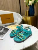 Louis Vuitton Paseo Flat Comfort Sandal Monogram Denim Blue For Women LV