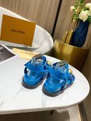 Louis Vuitton Paseo Flat Comfort Sandal Monogram Denim Blue For Women LV