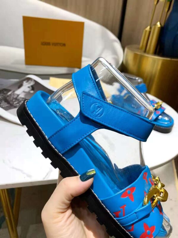 Louis Vuitton Paseo Flat Comfort Sandal Monogram Denim Blue For Women LV