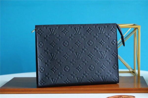 Louis Vuitton Poche Toilette 26 Monogram Empreinte Black For Women, Women's Wallets 9.8in/25cm LV