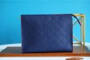 1:1 Replica Louis Vuitton Poche Toilette 26 Monogram Empreinte Navy Blue For Women, Women's Wallets 9.8in/25cm LV