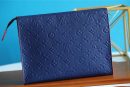 1:1 Replica Louis Vuitton Poche Toilette 26 Monogram Empreinte Navy Blue For Women, Women's Wallets 9.8in/25cm LV