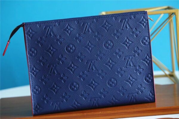 Louis Vuitton Poche Toilette 26 Monogram Empreinte Navy Blue For Women, Women's Wallets 9.8in/25cm LV