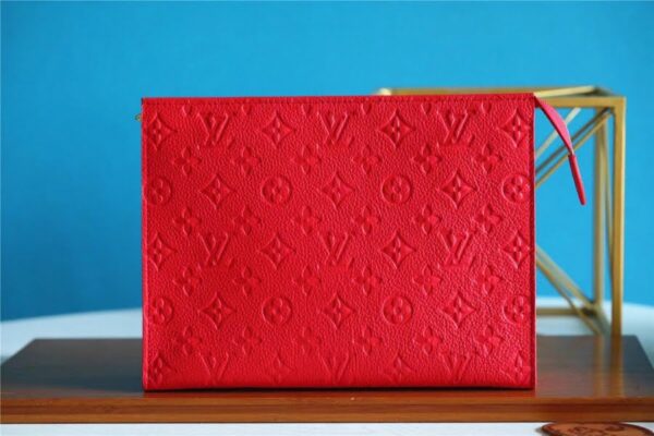 Louis Vuitton Poche Toilette 26 Monogram Empreinte Red For Women, Women's Wallets 9.8in/25cm LV