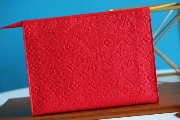 Louis Vuitton Poche Toilette 26 Monogram Empreinte Red For Women, Women's Wallets 9.8in/25cm LV