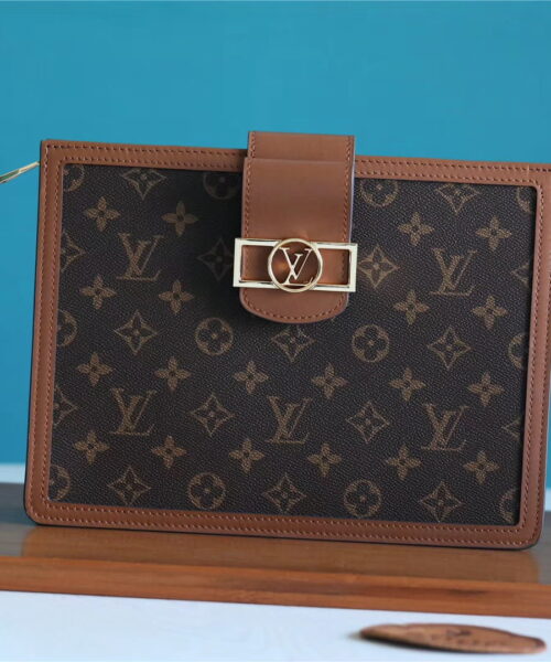Louis Vuitton Pochette Dauphine Monogram and Monogram Reverse Canvas Brown For Women, Women's Wallets 10.2in/26cm LV M69184