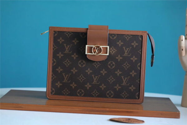 Louis Vuitton Pochette Dauphine Monogram and Monogram Reverse Canvas Brown For Women, Women's Wallets 10.2in/26cm LV M69184