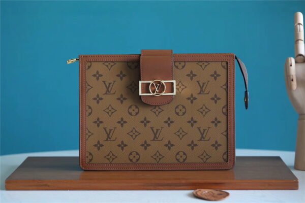 Louis Vuitton Pochette Dauphine Monogram and Monogram Reverse Canvas For Women, Women's Wallets 10.2in/26cm LV