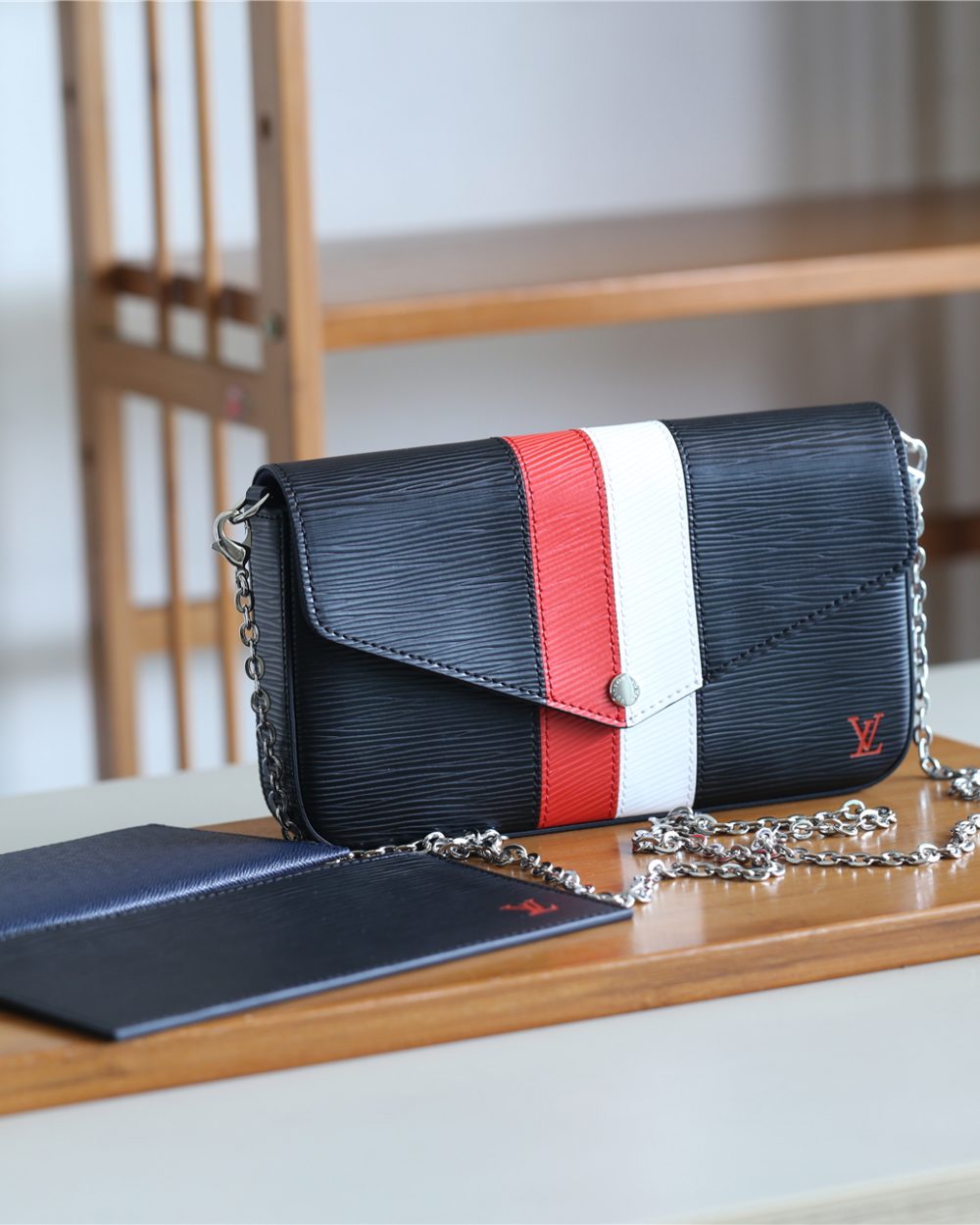 1:1 Replica Louis Vuitton Pochette Felicie Epi Black For Women, Women's Wallets 8.3in/21cm LV