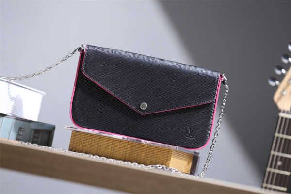 Louis Vuitton Pochette Felicie Epi Black/Red For Women, Women's Wallets 8.3in/21cm LV