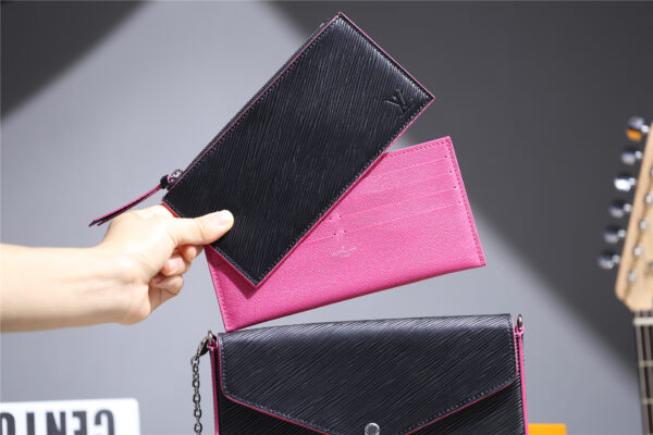 Louis Vuitton Pochette Felicie Epi Black/Red For Women, Women's Wallets 8.3in/21cm LV