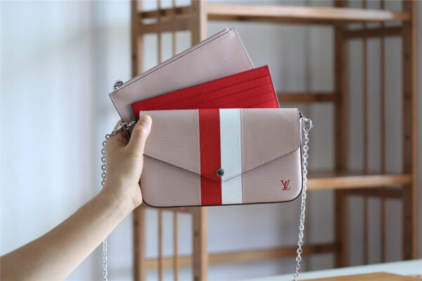 Louis Vuitton Pochette Felicie Epi Rose Ballerine For Women, Women's Wallets 8.3in/21cm LV 