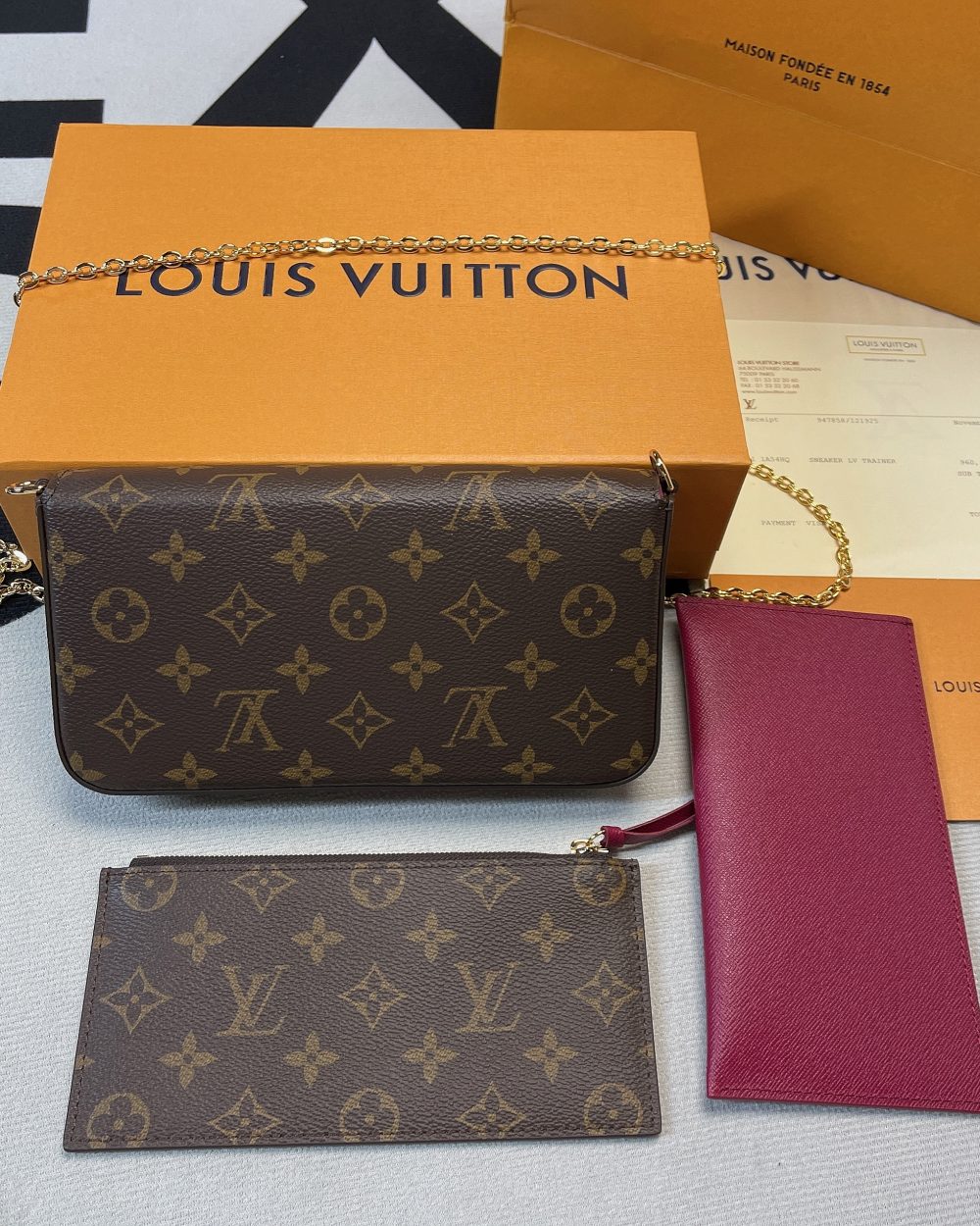 1:1 Replica Louis Vuitton Pochette Felicie Monogram Canvas For Women, Women's Wallets 8.3in/21cm LV M61276
