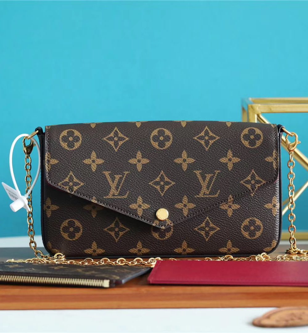 1:1 Replica Louis Vuitton Pochette Felicie Monogram Canvas For Women, Women's Wallets 8.3in/21cm LV M61276